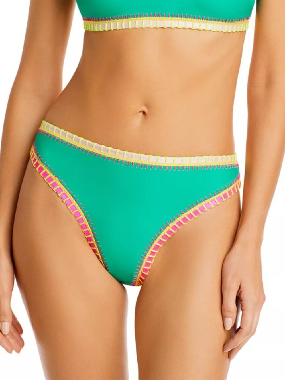PQ x Platinum inspired by Solange Ferrarini Crochet Bikini Bottom Green Pink M